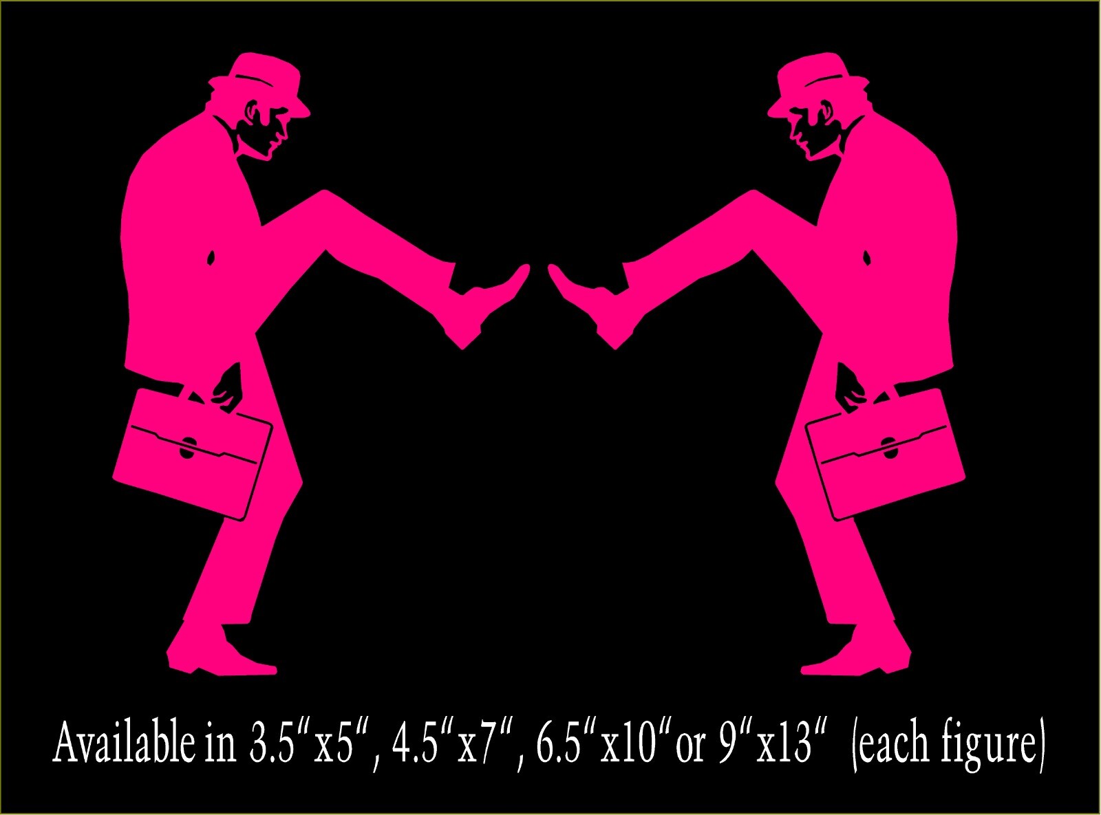 Silly Walks Man Decal Mirrored Image Set Monty Python window funny vinyl sticker