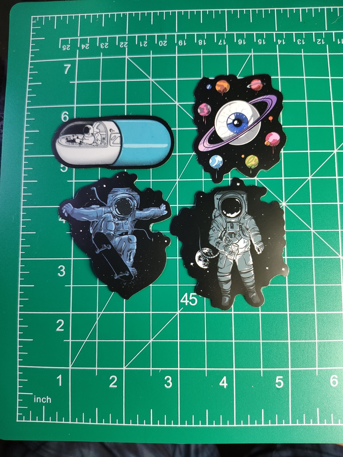 4 Space 2" Stickers Decals Mars Shuttle Fun Space Colorful Alien
