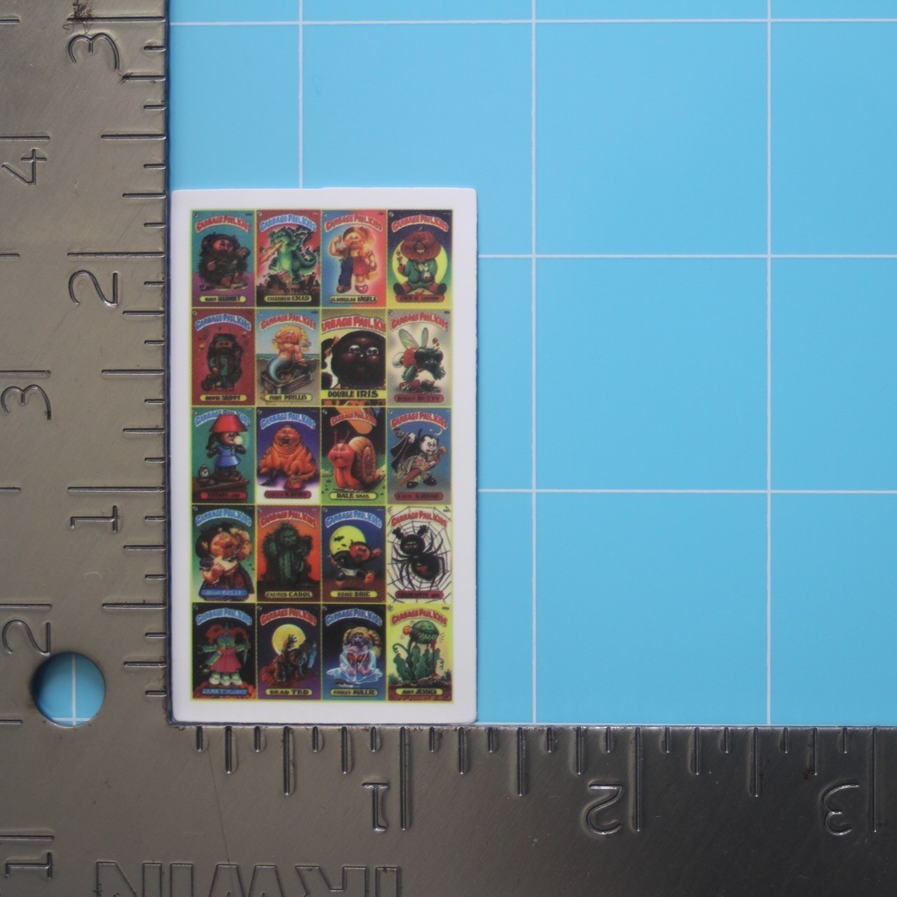 Garbage Pail Kids Sticker (MINI 20 CARD SHEET) GPK Funny, Gloss PVC Decal