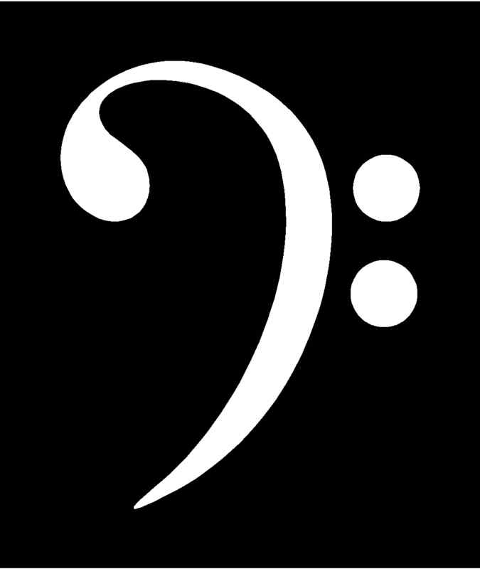 BASS CLEF Vinyl Decal (3 Sizes, 12 Colors)