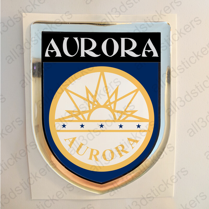 Aurora USA Sticker Seal Resin Domed Flag United States Stickers Shield 3D