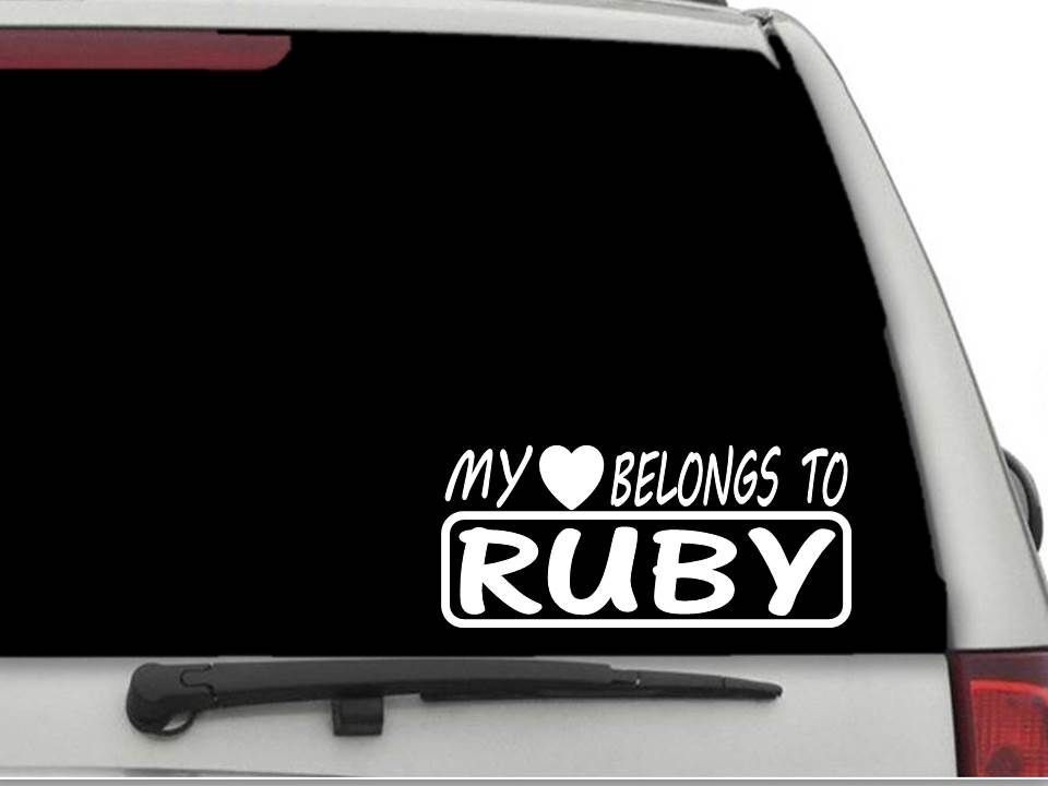 MY HEART BELONGS TO RUBY Decal Sticker CW4599