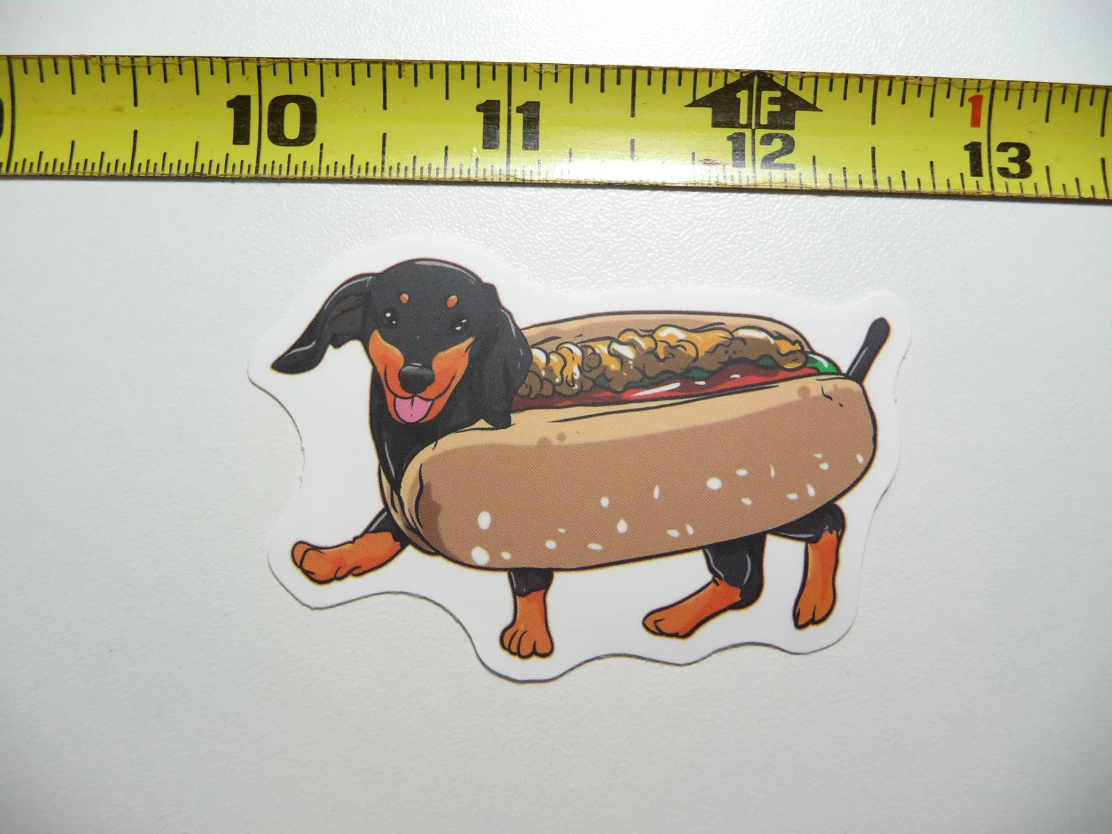 DACHSHUND FULLY LOADED HOTDOG SMALL STICKER DECAL DOG PET DOXIE WIENER LOVE