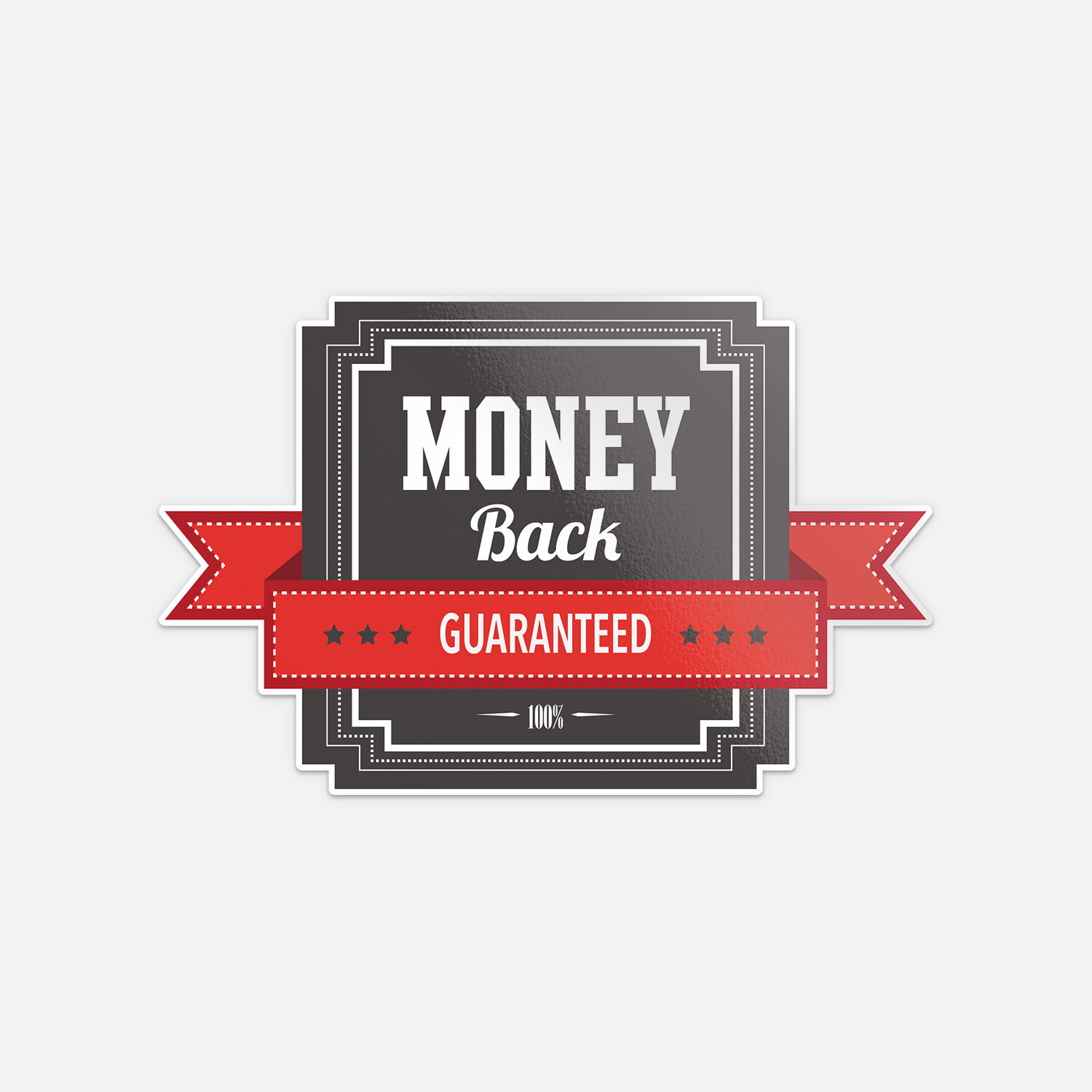 Money Back Guaranteed Badge Vinyl Sticker Decal