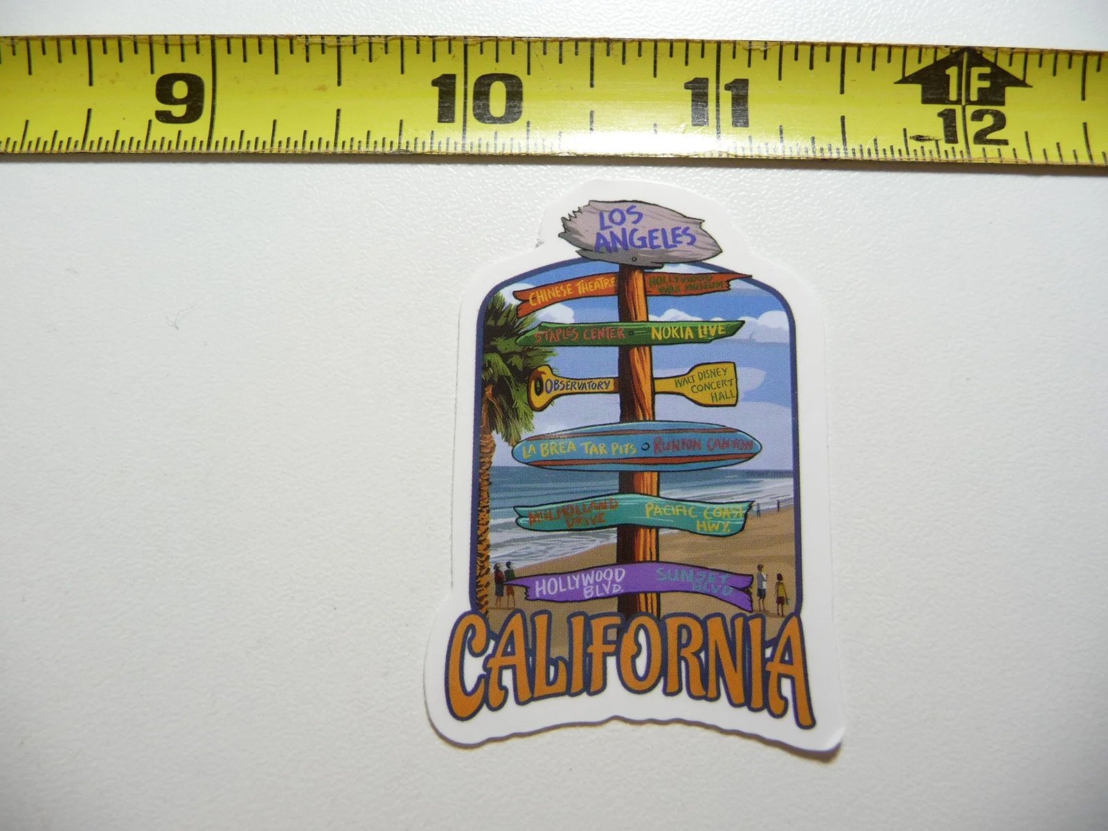 CALIFORNIA TOURIST SITES SIGN POST BEACH SMALL STICKER DECAL PRIDE STATE