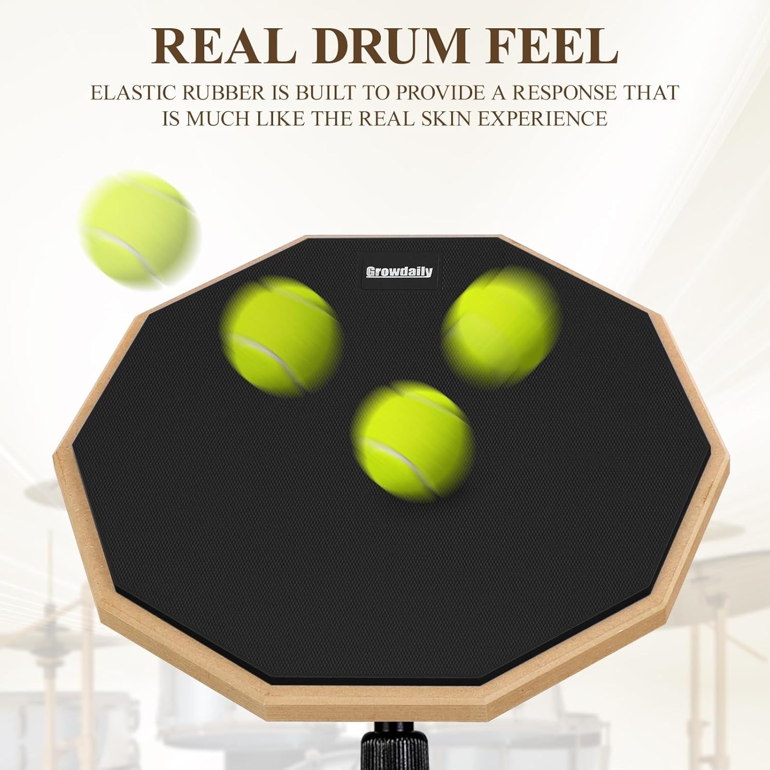 Drum Practice Pad Snare Drum Stand Set 12 In With Double Sided Silent Drum Pad,