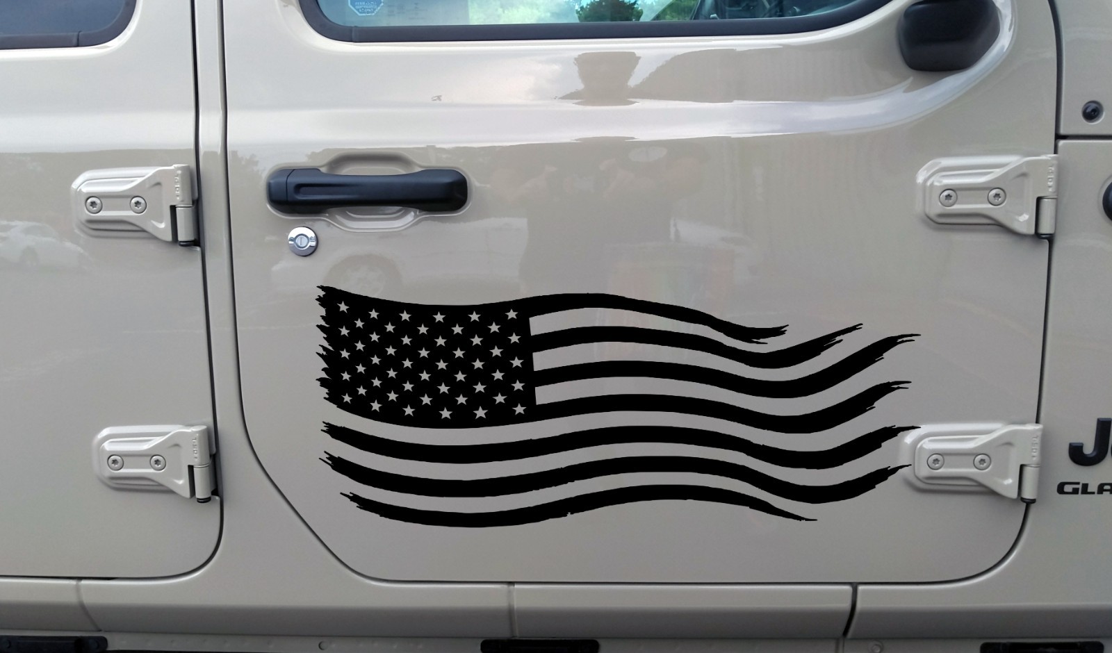 Distressed American Flag RV Camper Decal – Patriotic Motorhome Vinyl Graphic V3