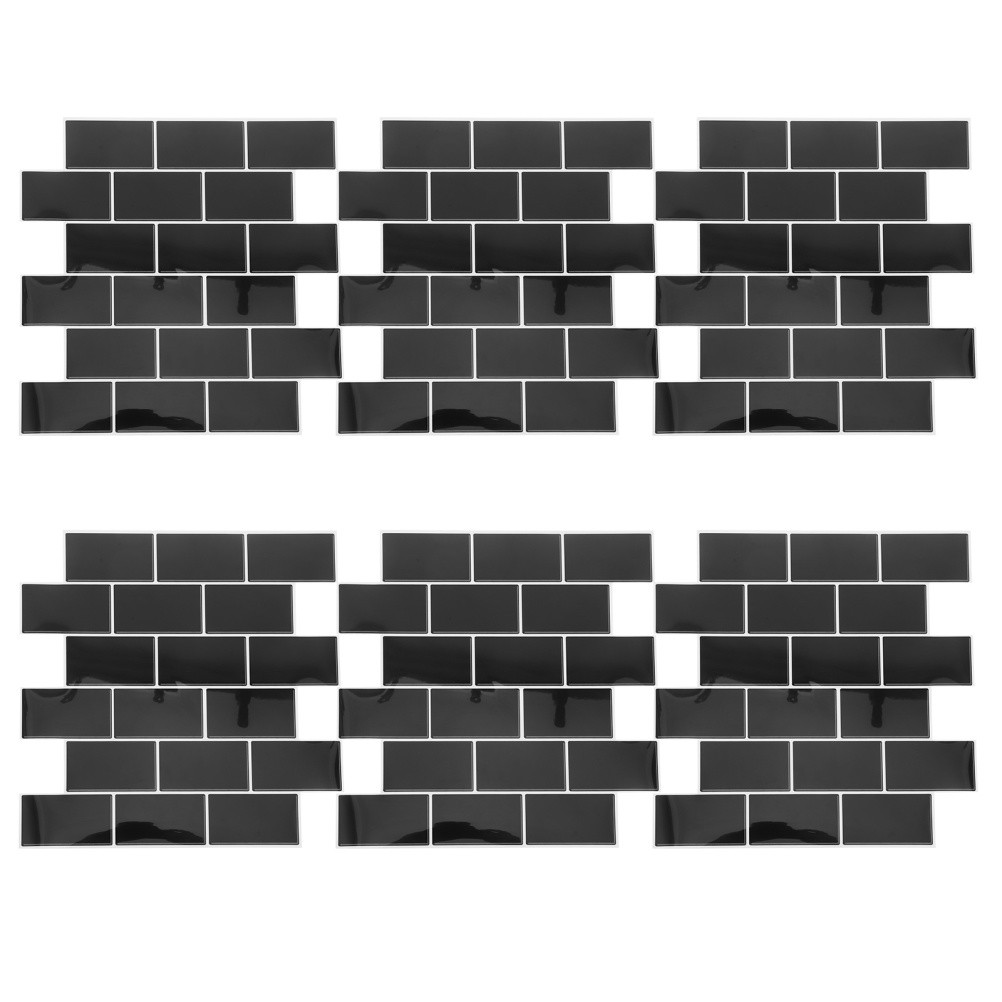 6 Pcs Peel and Stick Wall Tiles Self Adhesive Faux Stone Backsplash