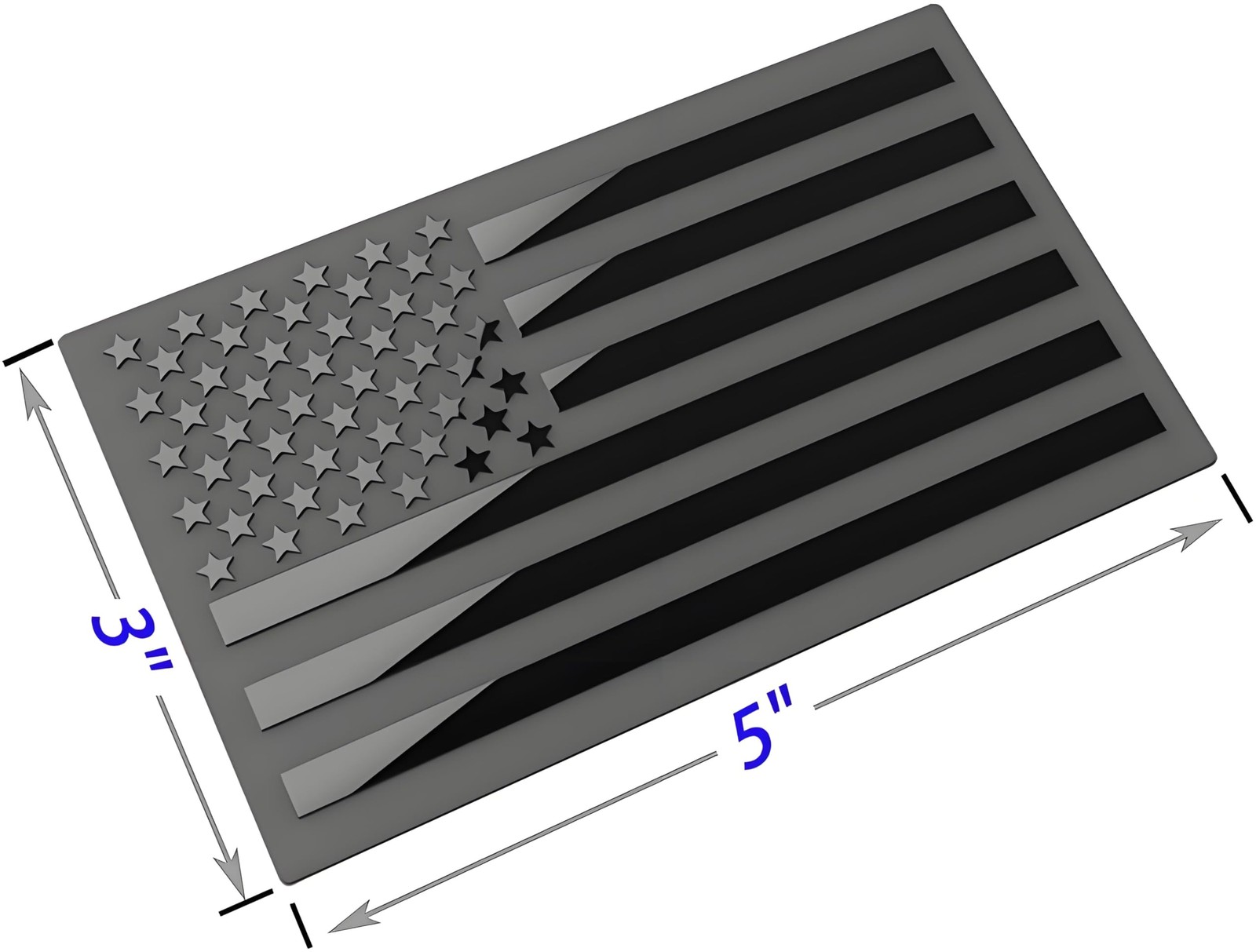 Metal American Flag Emblem Decal，Black American Flag Decal,for Car, Truck or SU