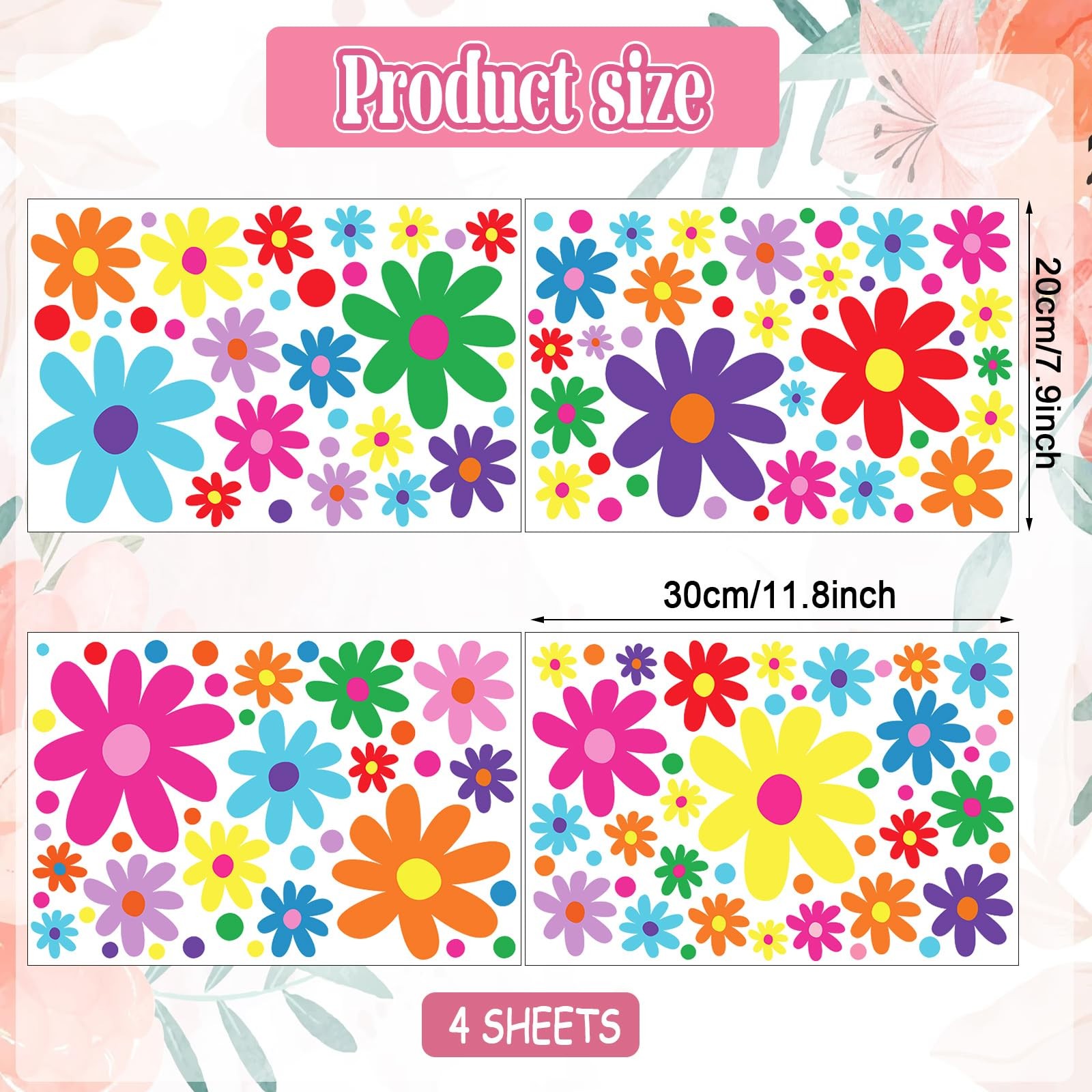 Glow in The Dark Big Daisy Wall Decals，Glowing Luminous Daisy Wall Stickers C…