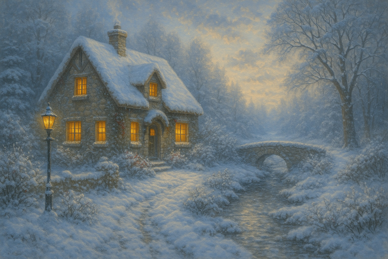 8"x 5" Thomas Kinkade Style Art Print Sticker Stickers – Group of 2