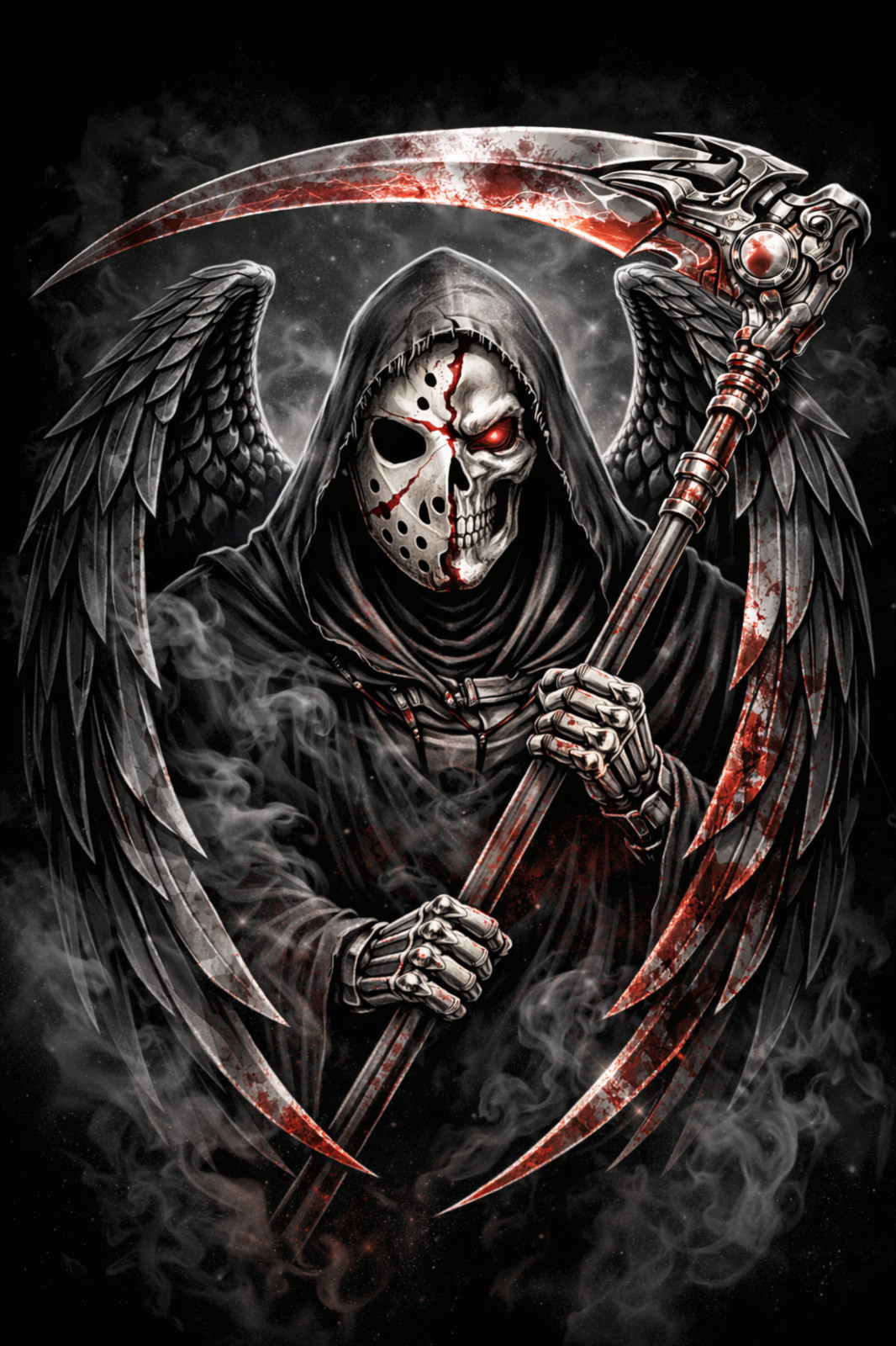 Jason Voorhees Grim Reaper Mashup Vinyl Sticker Horror Gothic Skull Decal