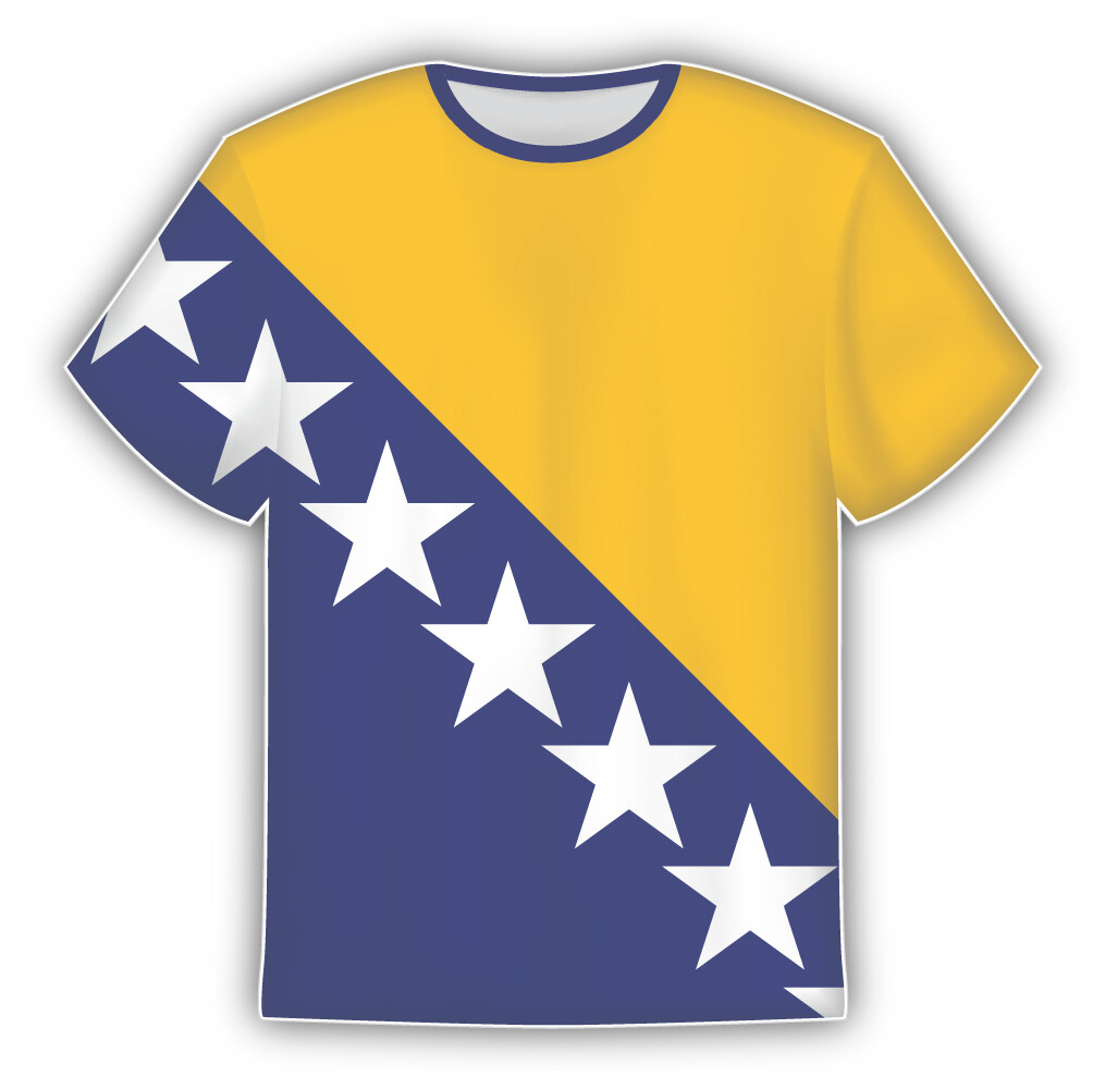 Bosnia And Herzegovina Flag Sticker In The Form Of T Shirt Vinyl Sticker Decal