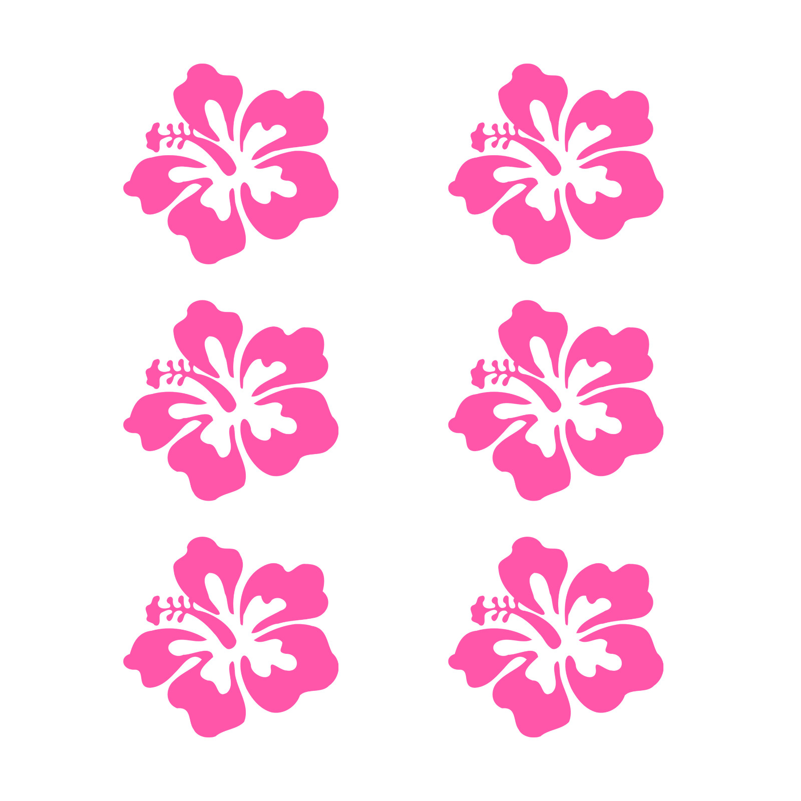 Hawaiian Hibiscus Flower Vinyl Decals Phone Laptop Small Stickers Set of 6