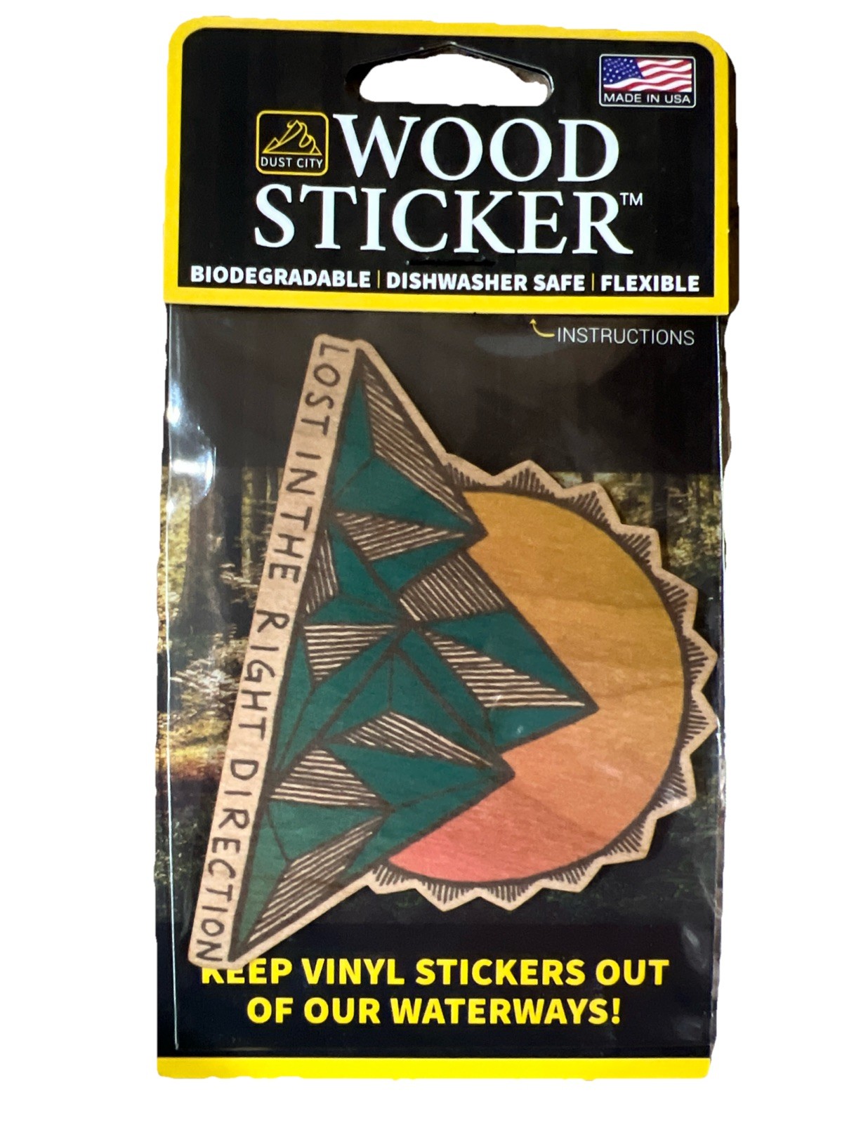 Lost In The Right Direction WOOD Sticker Dishwasher Biodegradable Dust City NEW