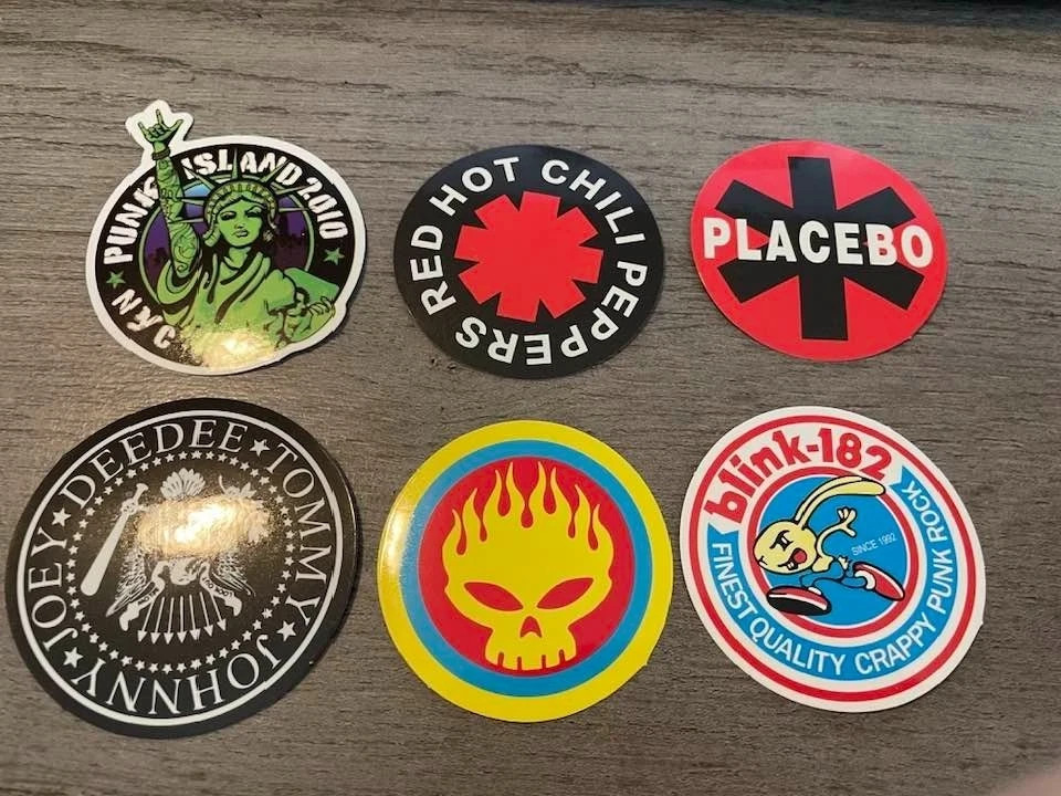 YOUR CHOICE of 8 Music Stickers/Guitar Decals-Rock/Punk/Alternative/Grunge-READ!