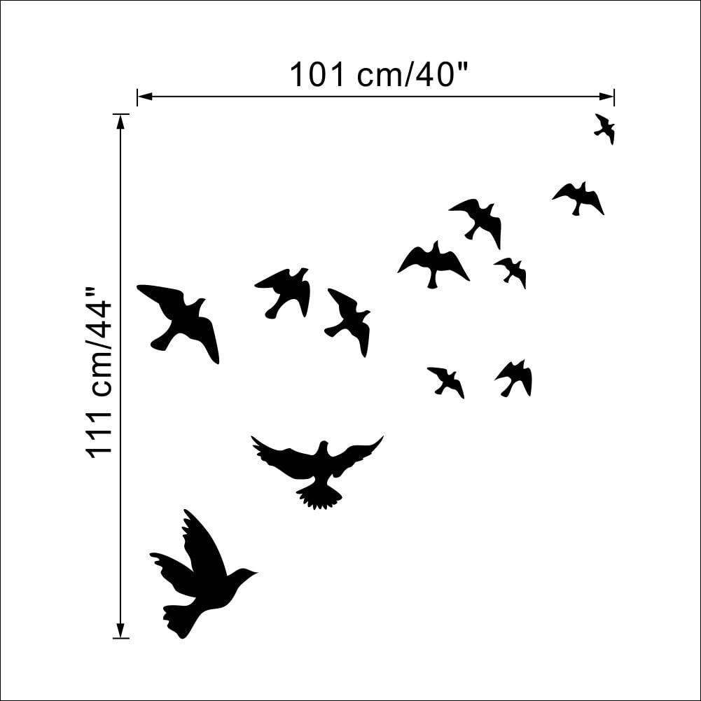 Unique Irregular Shape Black Bird Wall Decal – Modern Vinyl Art for Walls