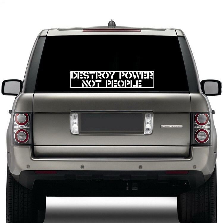 Destroy Power Not People Die Cut Vinyl Sticker – Crass Subhumans Leftover Crack