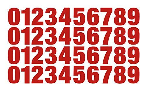 0-9 Reflective Numbers Red Sticker Vinyl Decals CHOOSE 1" – 12" Set Of 40 (RV2)