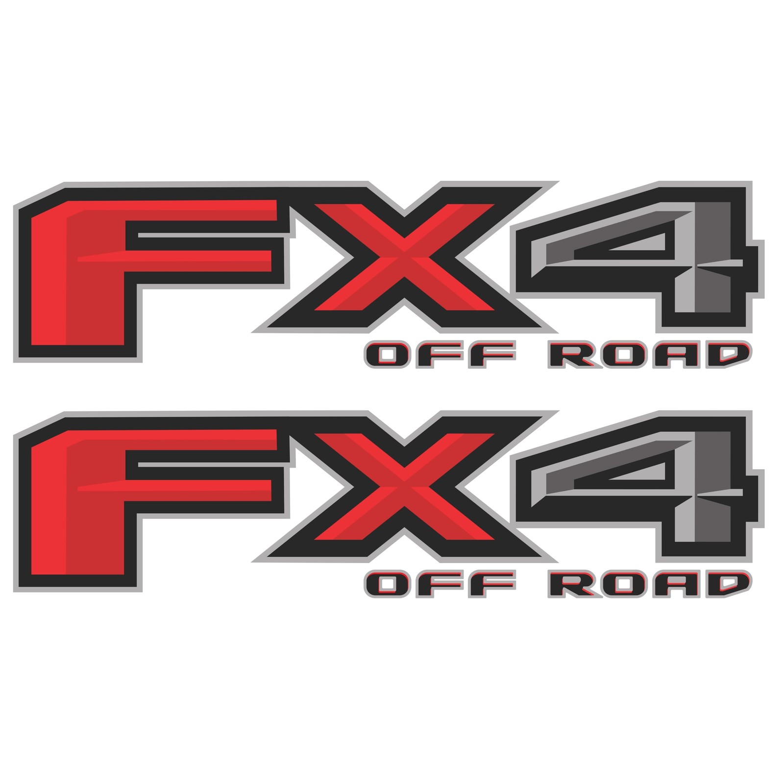 GOLD HOOK FX4 Off Road Decals Compatible with Ford 4.3" x 16.5", Multicolor