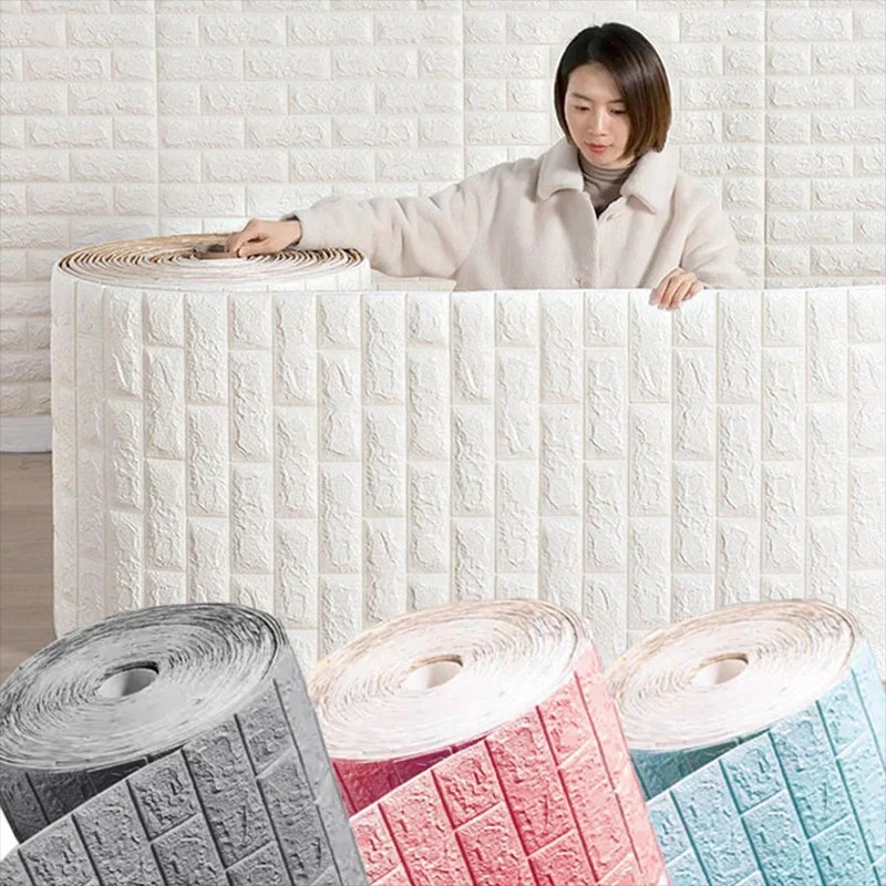 3D Foam Brick Self Adhesive Wallpaper Waterproof Wall Stickers Home Decor