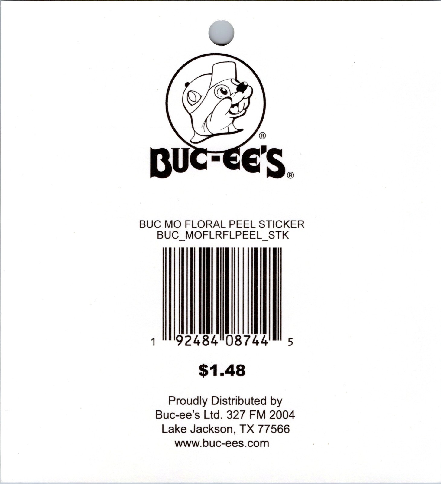 Buc-ee's Missouri MO – Beaver Logo, Floral Blooms- 4×4 Peel sticker