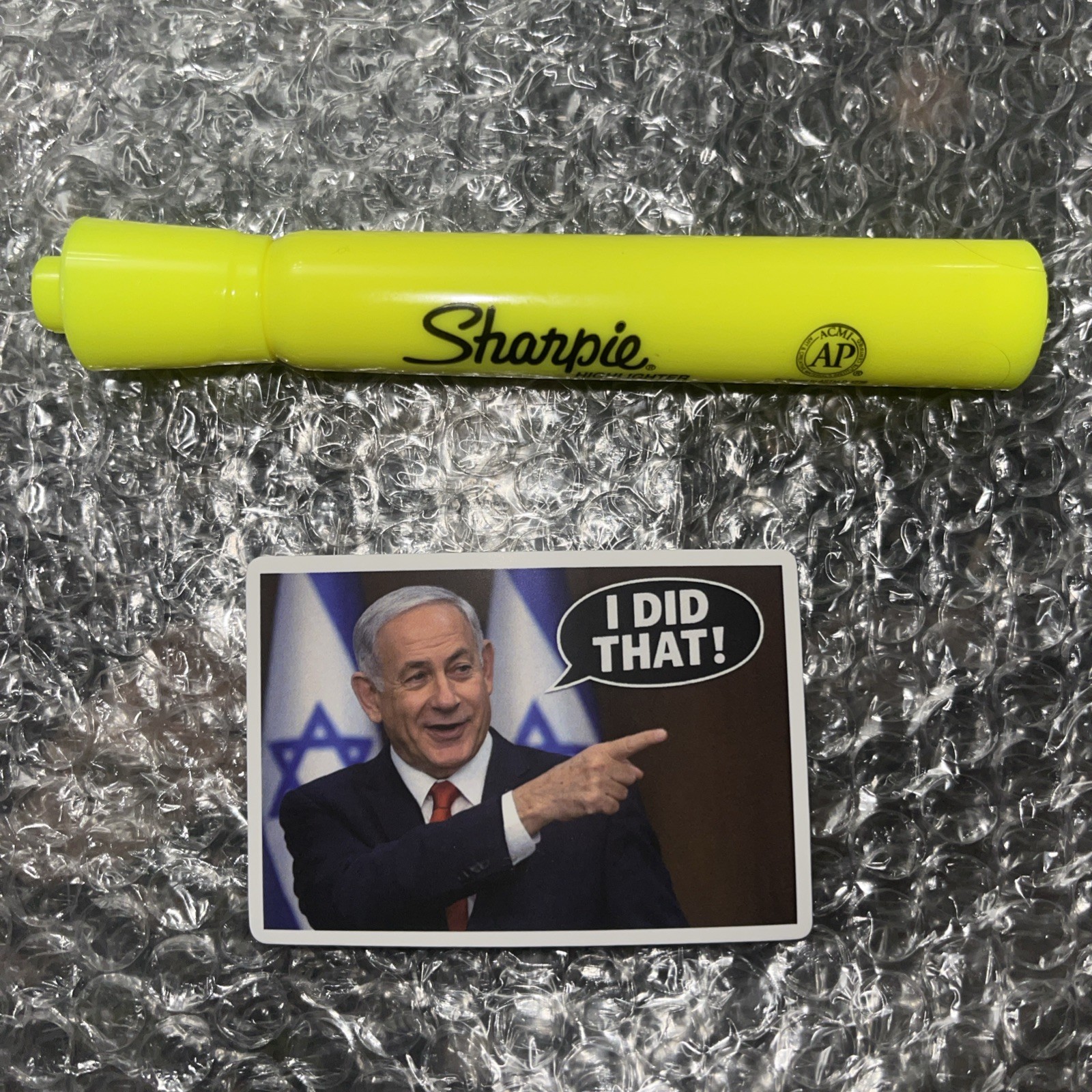 Netanyahu “I DID THAT!” Vinyl waterproof Stickers 10pc Decals Gas Pump