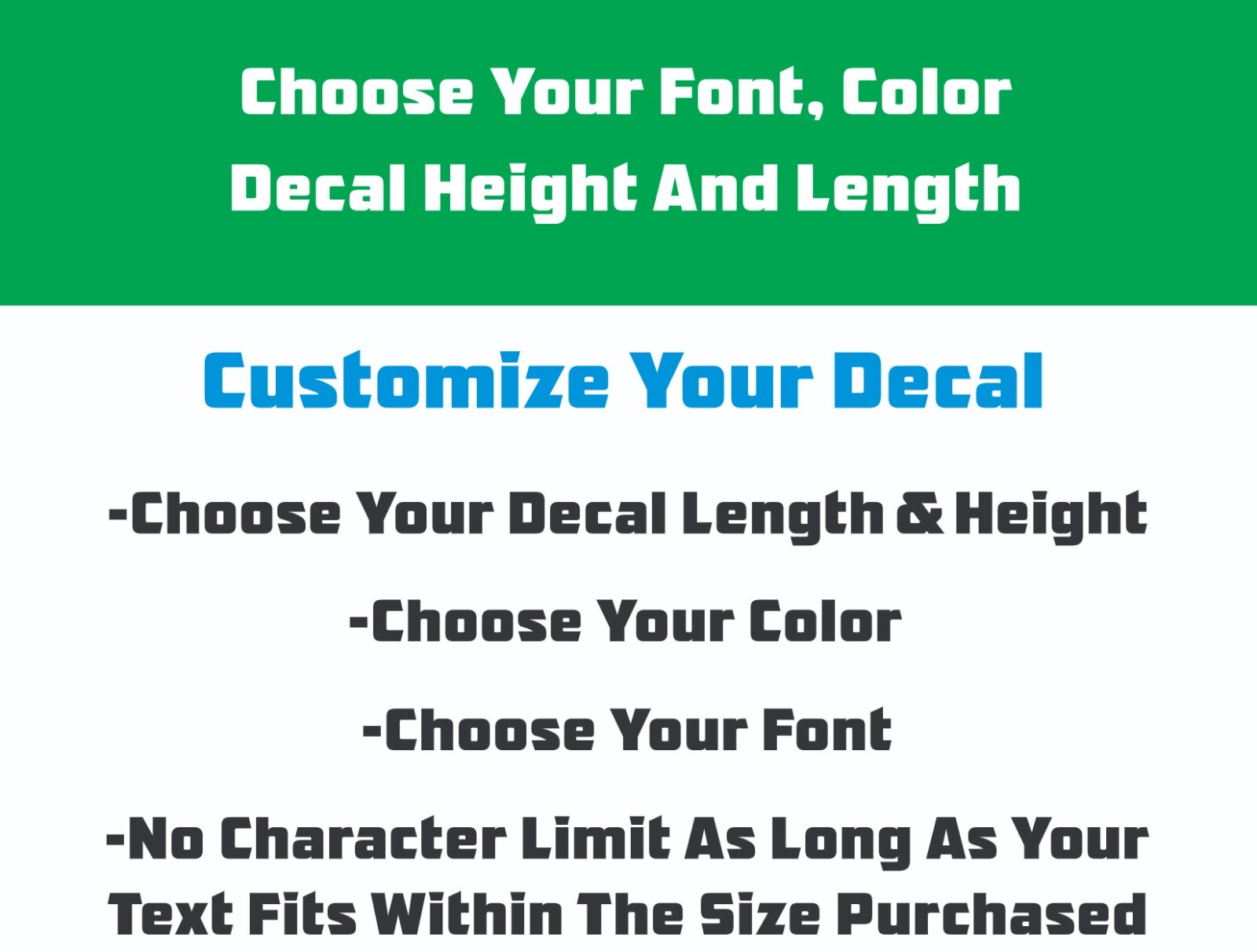 Custom Die Cut Vinyl Lettering Transfer Sticker Decals Signs-RV-Car-Truck-Decor