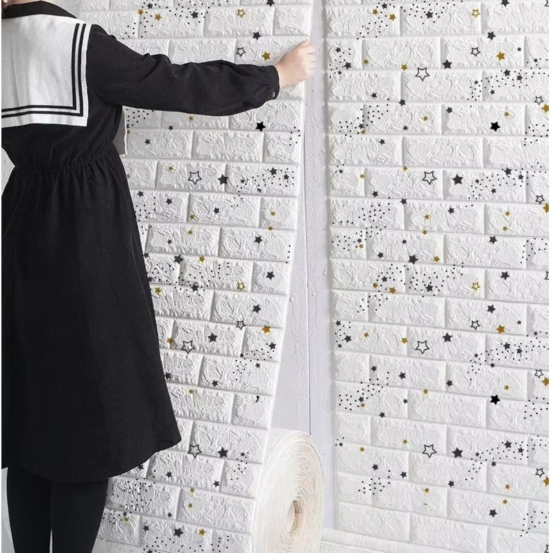 3D Self-Adhesive Brick Wallpaper – Waterproof Wall Sticker for Home Decor