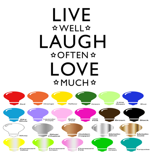 Live Well Laugh Often Love Much Decal Sticker for Home Decor Wall Window Door