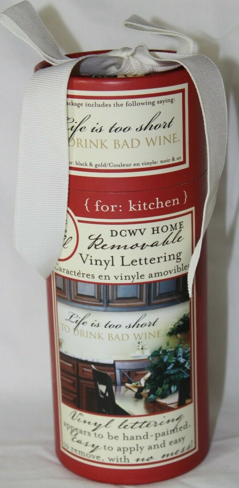 DCWV Home Removable Vinyl Lettering "Life is too short…." 20.22"x4.74"