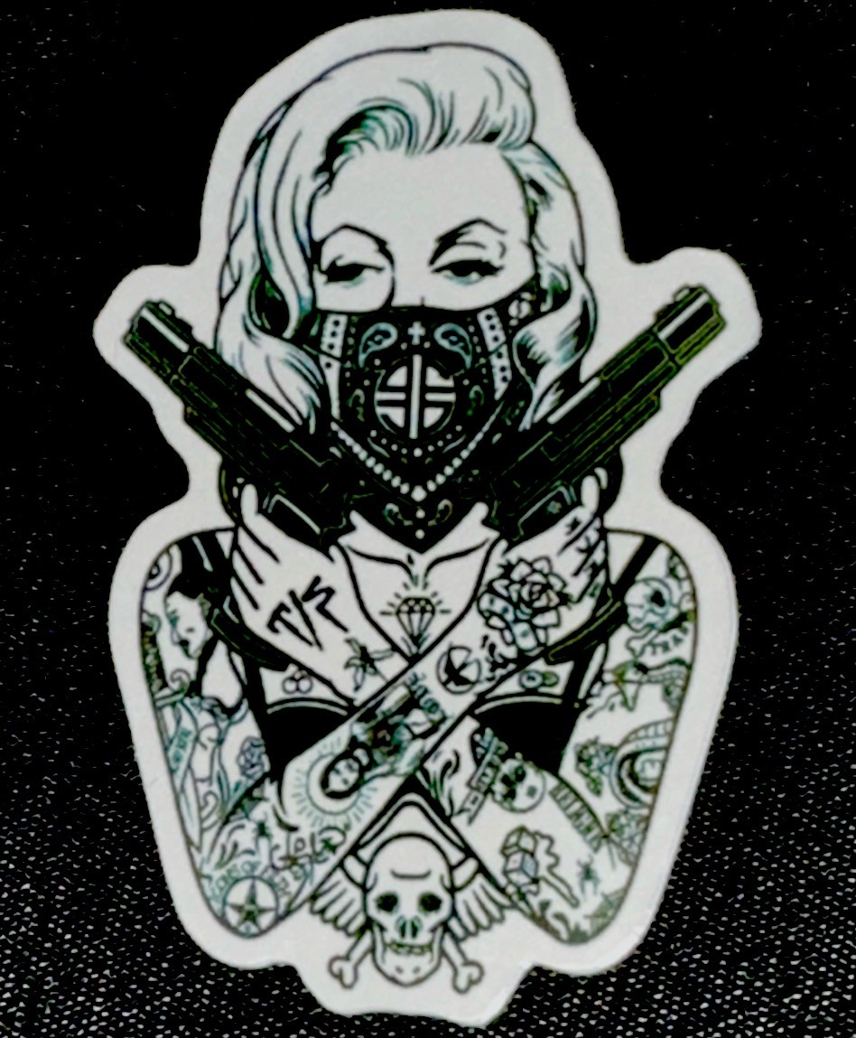 MARILYN MONROE STICKER✨💋❤️‍🔥💋✨2 3/4” X 1 3/4”✨GLOSSY✨TATTOS✨BANDANNA✨FUN✨🔥