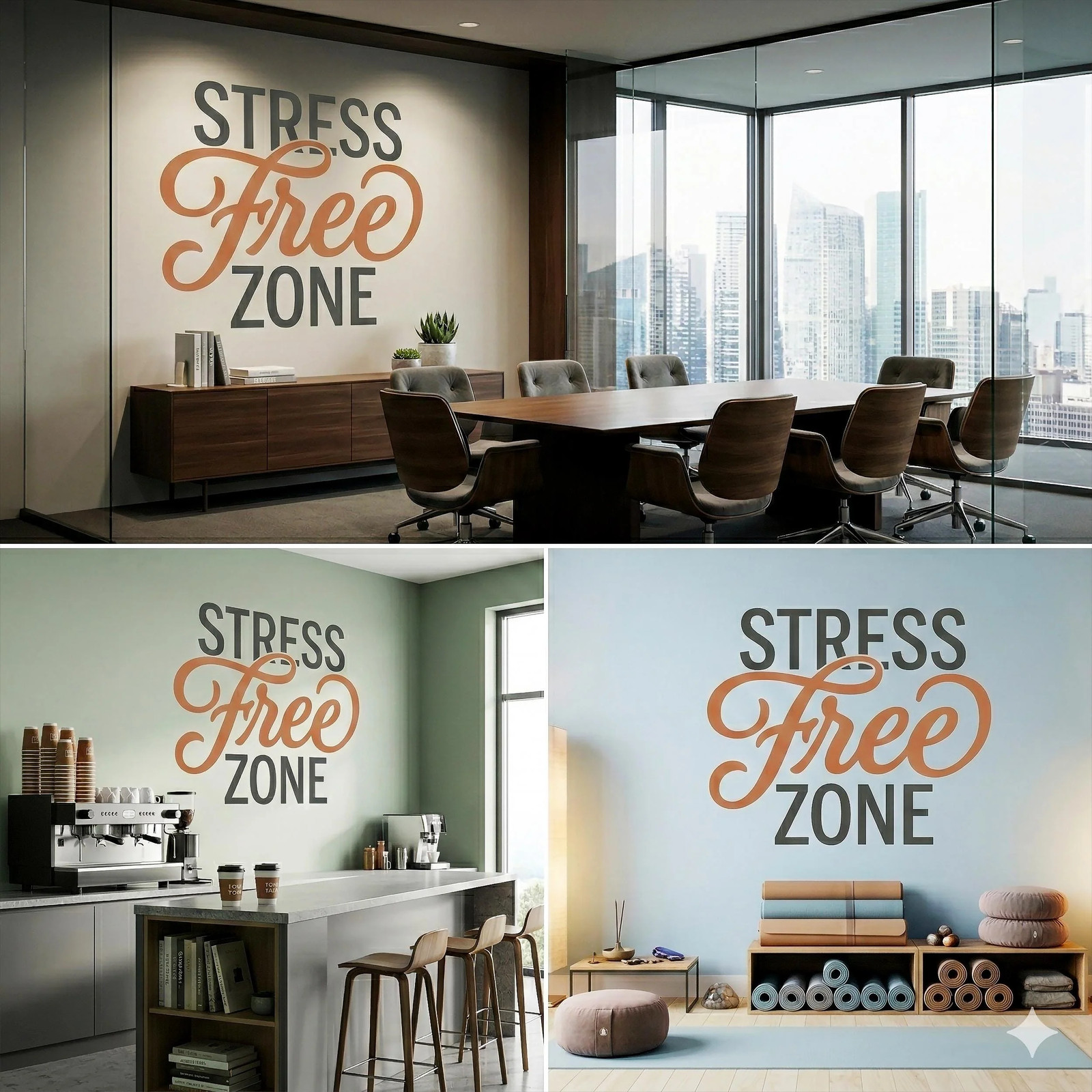 Stress Free Zone Wall Decal | Office Chill Room Decor