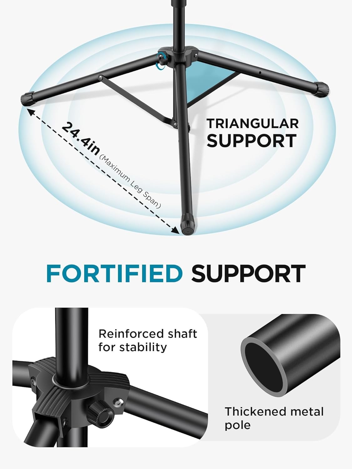 Mic Stand, 6 in 1 Microphone Stand Floor with Tablet Phone Holder Height Adjust
