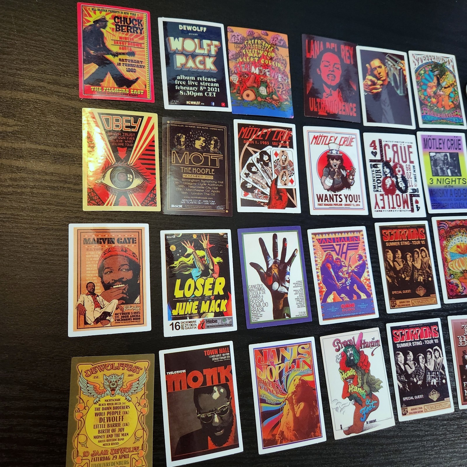(26) 70s 80s 90s Metal Rock Concert Poster Stickers 2.5" Waterproof Vinyl Glossy