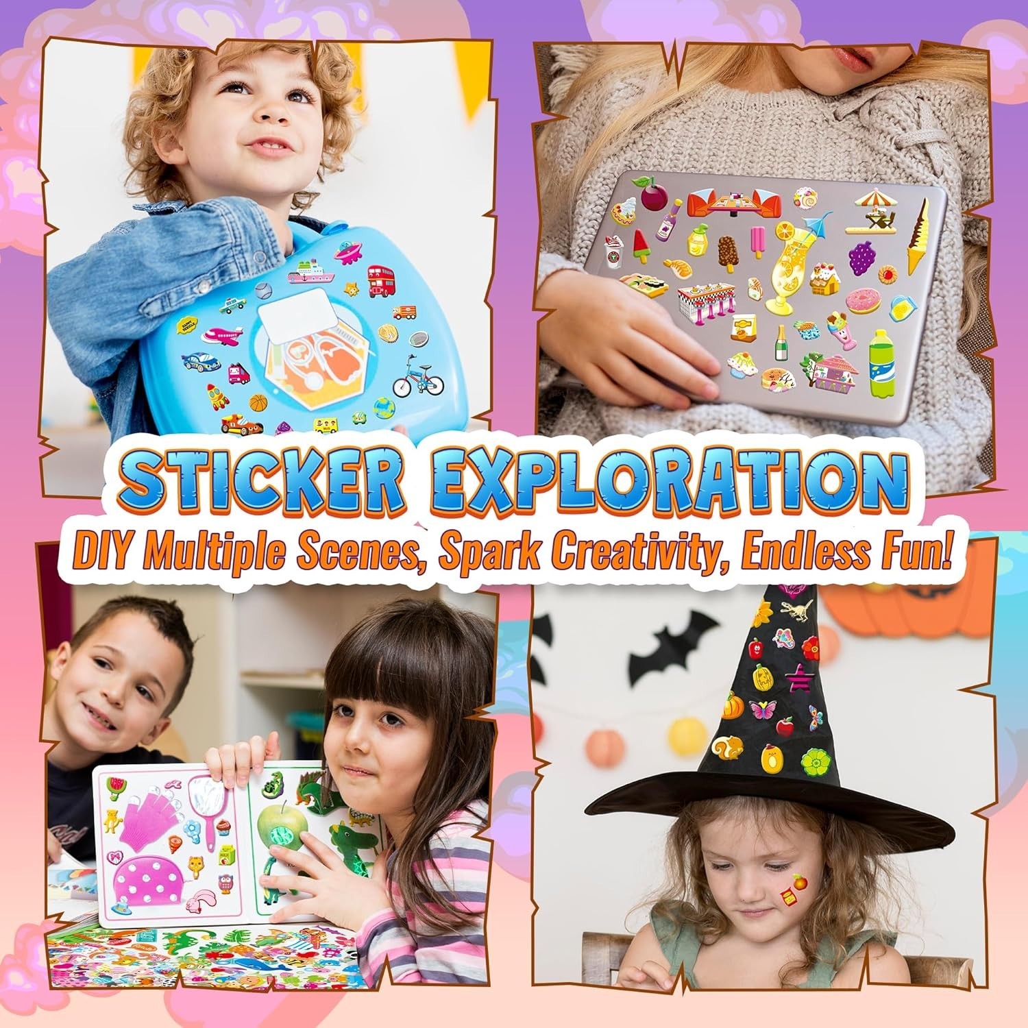 3200+ Kids 3D Puffy Stickers | 64 Sheets Cute Animal Reward Stickers