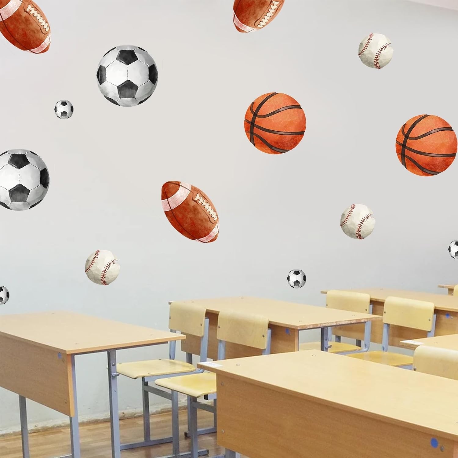 Sport Balls Wall Decals, Sports Wall Stickers, Boy Kids Athletic Decor, Socce…
