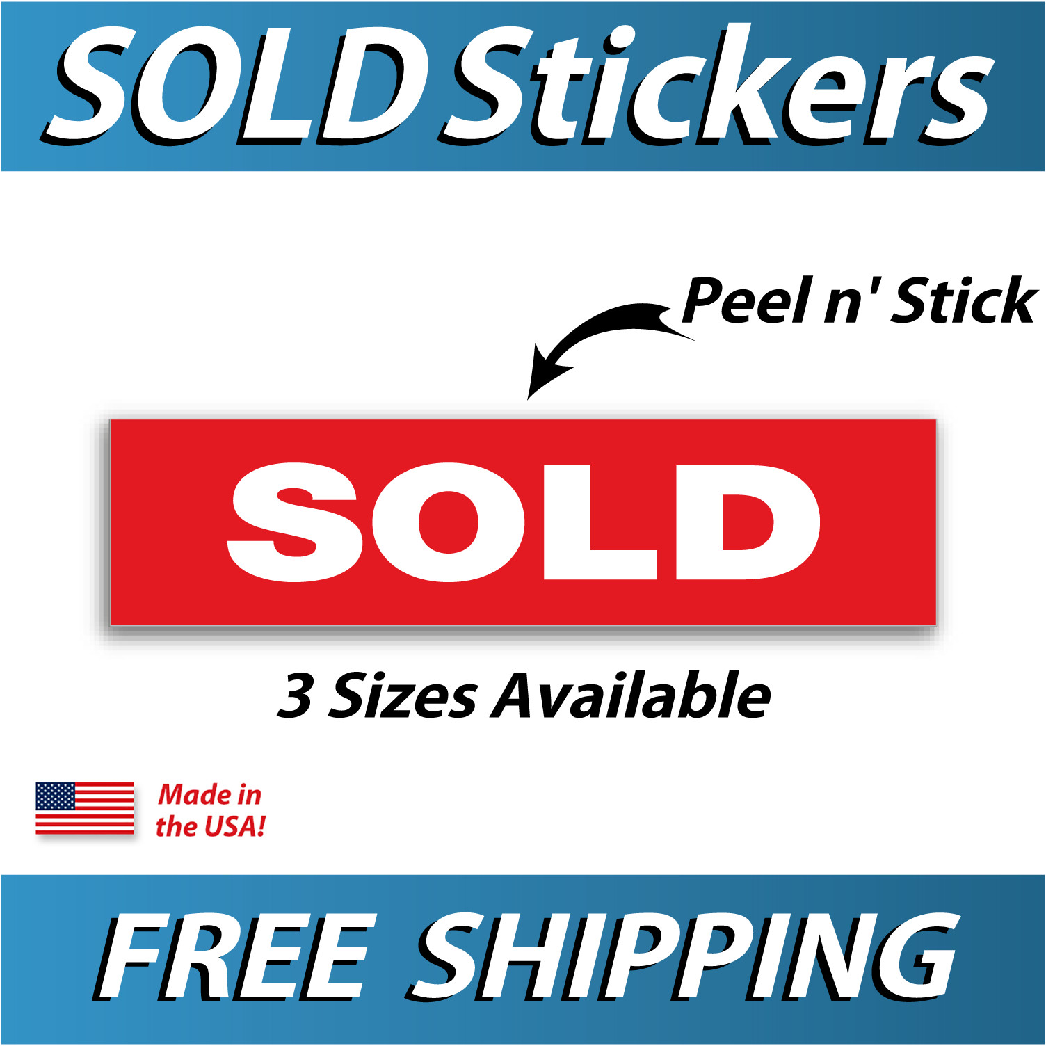 SOLD Stickers | Real Estate Stickers | Garage Sale | Yard Sale | Free Shipping
