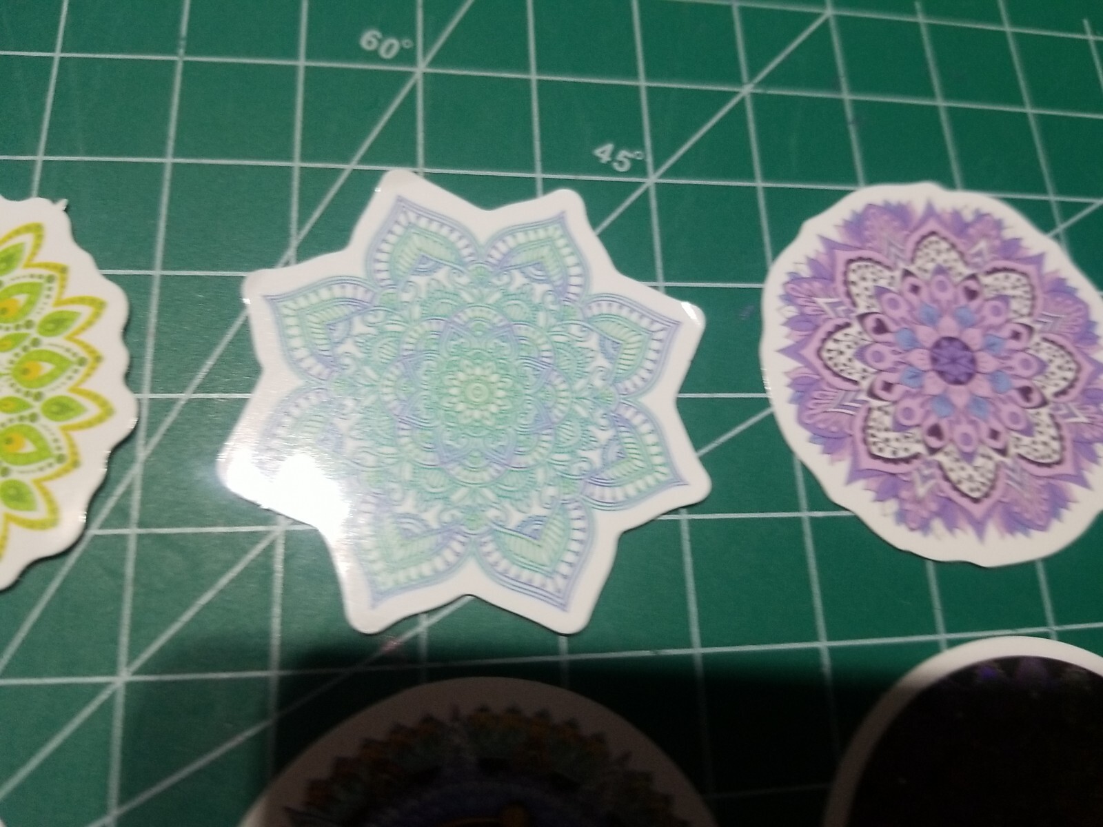 Set Of 6 Mandala Vinyl Decal Stickers Waterproof. 1 3/4" Round. Lot 4