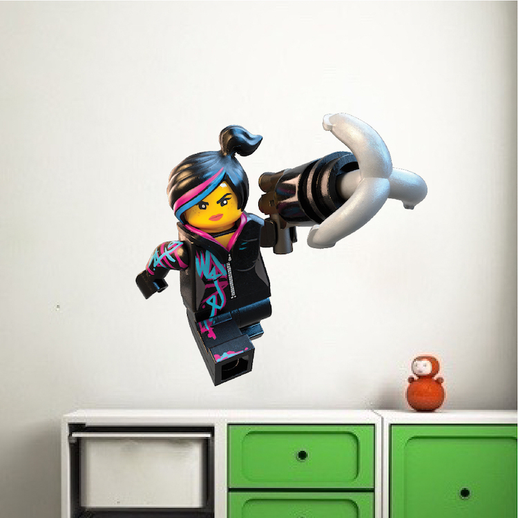 Lego Movie Lucy Wall Decal, Kids Movie Wall Mural, Lego Toy Character, s98
