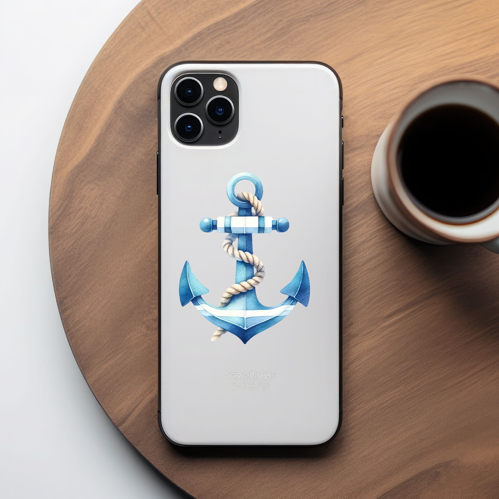 Blue and White Anchor UV DTF Transparent Sticker / Decal