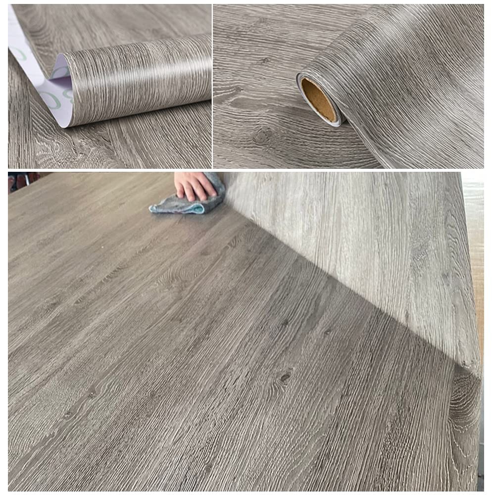 Self Adhesive Vinyl Film Retro Wood Look Furniture Sticker Paper Wallpaper fo…