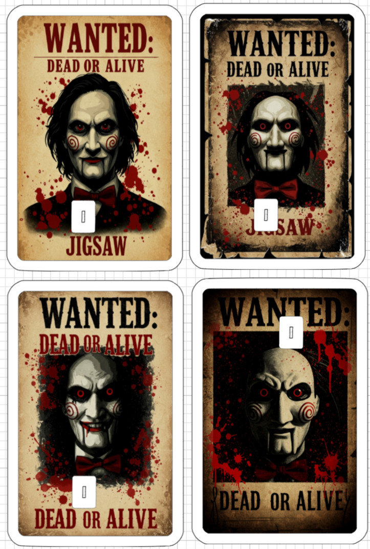 Wanted Poster Jigsaw Credit Debit ATM Card Skin Sticker Halloween Horror SAW USA
