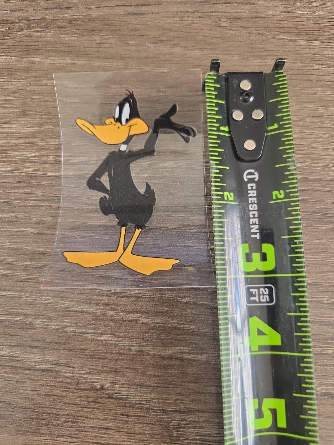 Daffy Duck Retro Carton UV DTF Raised Decal Sticker Waterproof 2inx 3in
