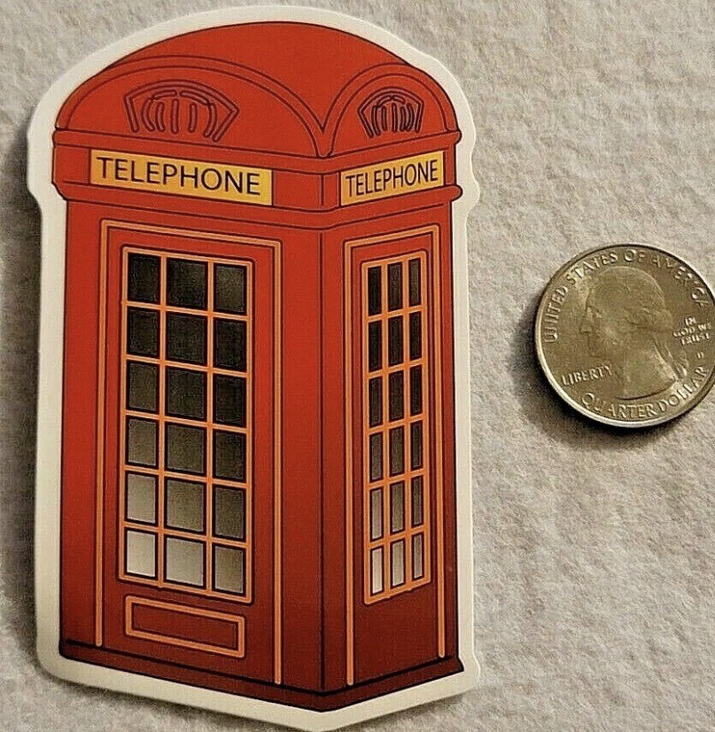 Telephone Booth Multicolor Awesome Sticker (2 inch)