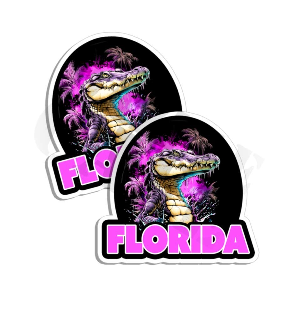 Florida sticker Pink Gator Florida vinyl decal novelty laptop 2 PACK