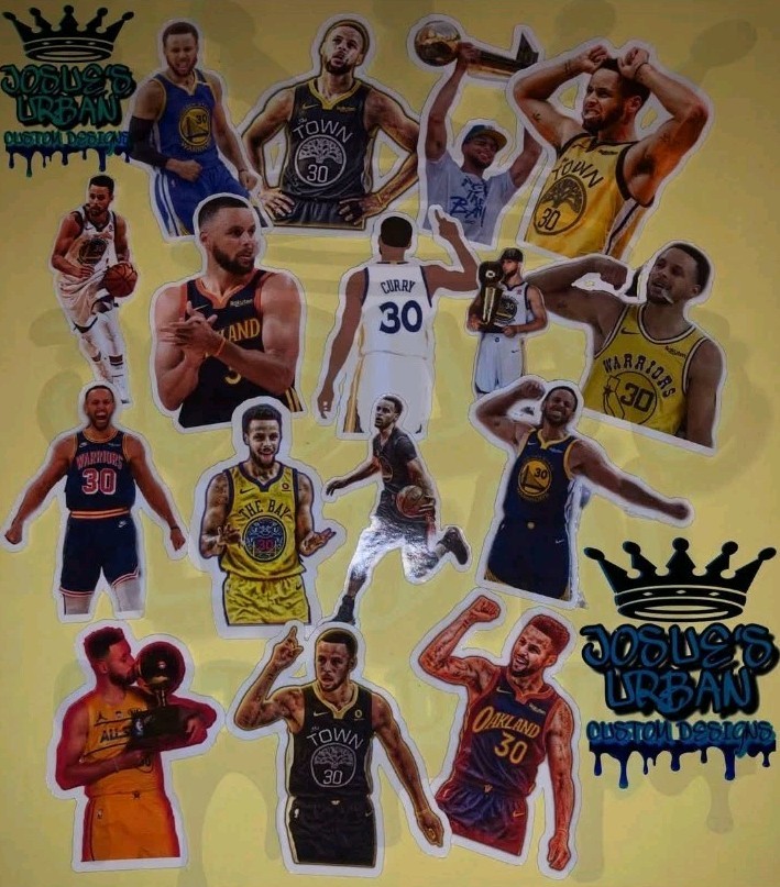 16pcs Steph Curry Glossy Stickers