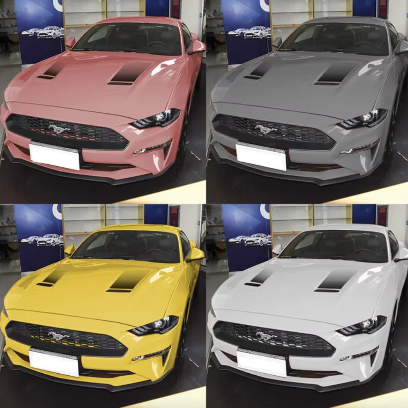 Aftermarket Gradient Hood Stripe & Waistline Decal for Ford Mustang (2018–2021)