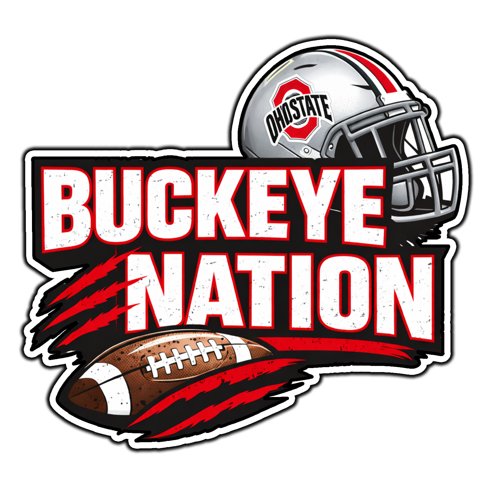Ohio State Buckeyes Nation #13 College Sticker Waterproof Vinyl Decal Die-Cut
