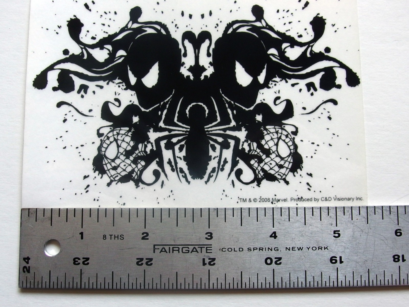 Spider-Man Spidey Ink Blot Clear Sticker Marvel C&D Visionary 2008 5.5" x 3.75"